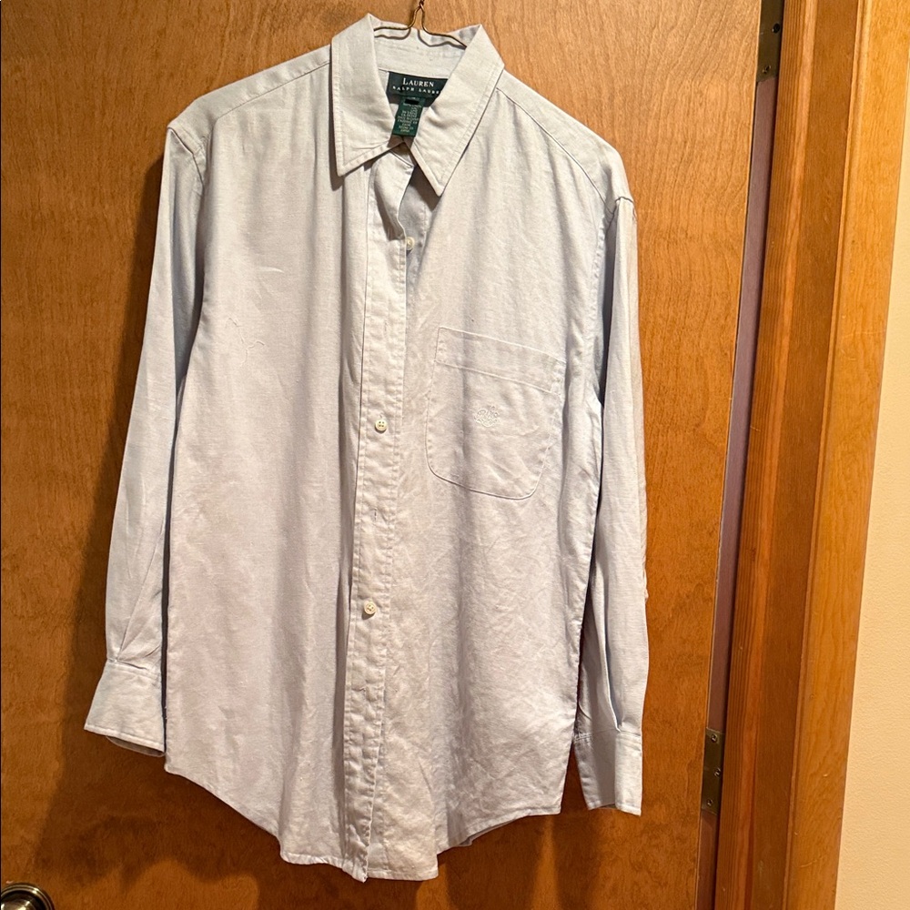 Lauren Ralph Lauren Light Blue ladies linen  Shirt - Classic